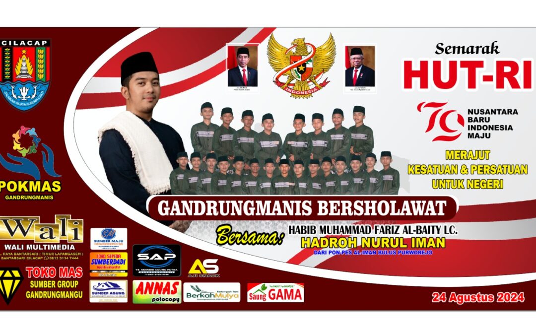 Gandrungmanis Bersholawat: Merayakan HUT RI Ke-79 Bersama Habib Muhammad Fariz Al Baity LC