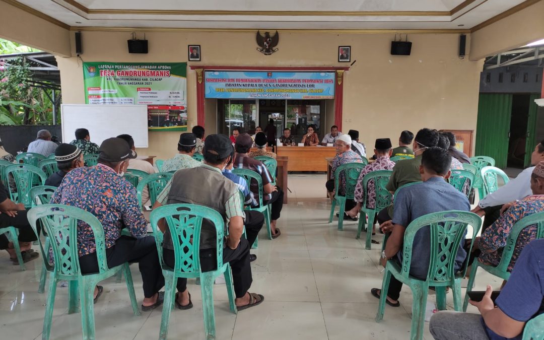 Sosialisasi dan Pembentukan Panitia Kekosongan Perangkat Desa Jabatan Kadus Dusun Gandrungmanis Lor Desa Gandrungmanis Kec. Gandrungmangu