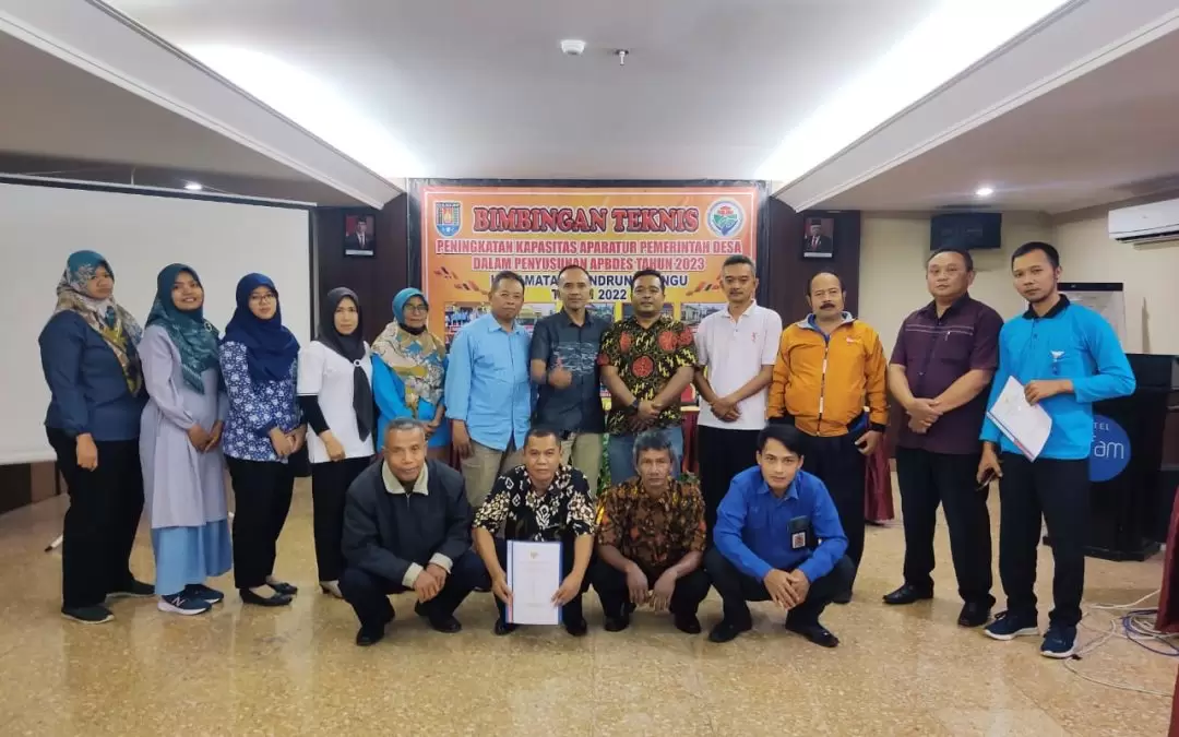 BIMBINGAN TEKNIS PENINGKATAN KAPASITAS APARATUR PEMERINTAH DESA DALAM PENYUSUNAN APBDES TAHUN 2023 KECAMATAN GANDRUNGMANGU TAHUN 2022