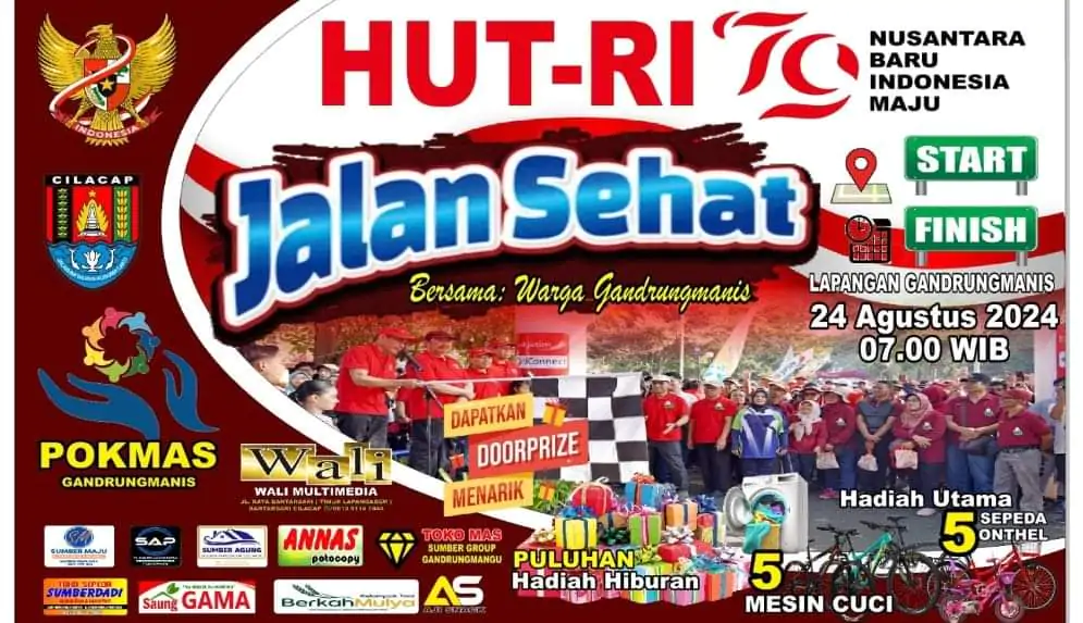 Jalan Sehat Warga Desa Gandrungmanis Dalam Memperingati HUT-RI ke 79